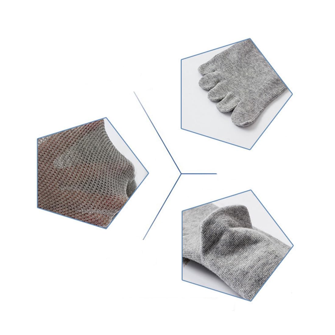 Herren-Zehensocken, Fünf-Finger, Baumwolle, Crew-Socken, Sport, Laufen, Knöchelsocken, klassisch, einfarbig, 5 Paar