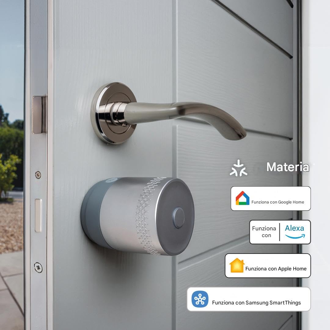 Yale Serratura Smart Linus L2 Lite 05/109100/SI Argento, Accesso senza chiave, Installazione fai da te, Compatibile Matter, Condivisione chiavi digitali, Attività in tempo reale, App Yale Home