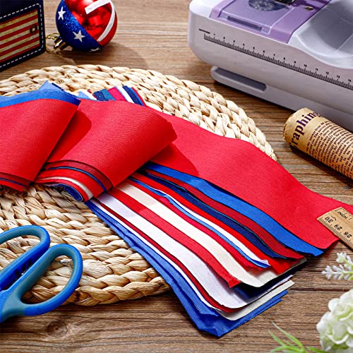 40 Pcs Cotton Solids Patriotic Cotton Fabric Patchwork Roll Cotton Quilting Roll Fabric Red Blue White Cotton Fabric Quilting Strips 2.55 Inch Precut Patchwork Roll For Diy Craft (Patriotic) #TOP3