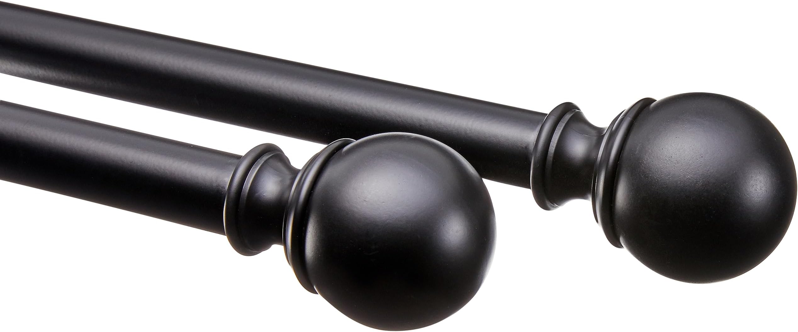 Amazon Basics 1Inch Curtain Rod with Round Finials and Curtain