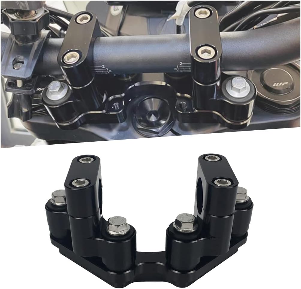 Handlebar Riser Bar Mount Handle Clamp Bracket Shock Absorber Stabilizer for KTM 790 390 1190 1290 Adventure ADV 2020 2021 2022 (Black)