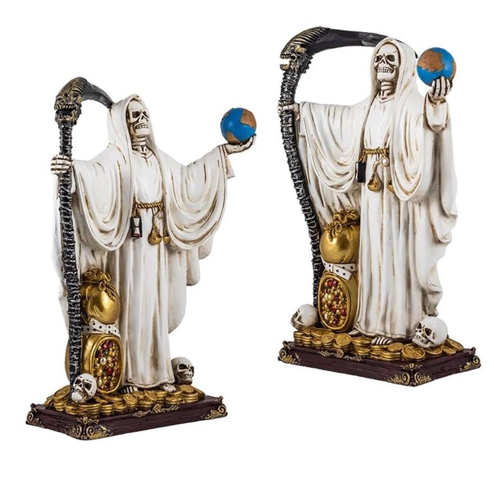 Santa Muerte Blanca Figura 30 cm. Imagen Resina representa pureza Paz y protección
