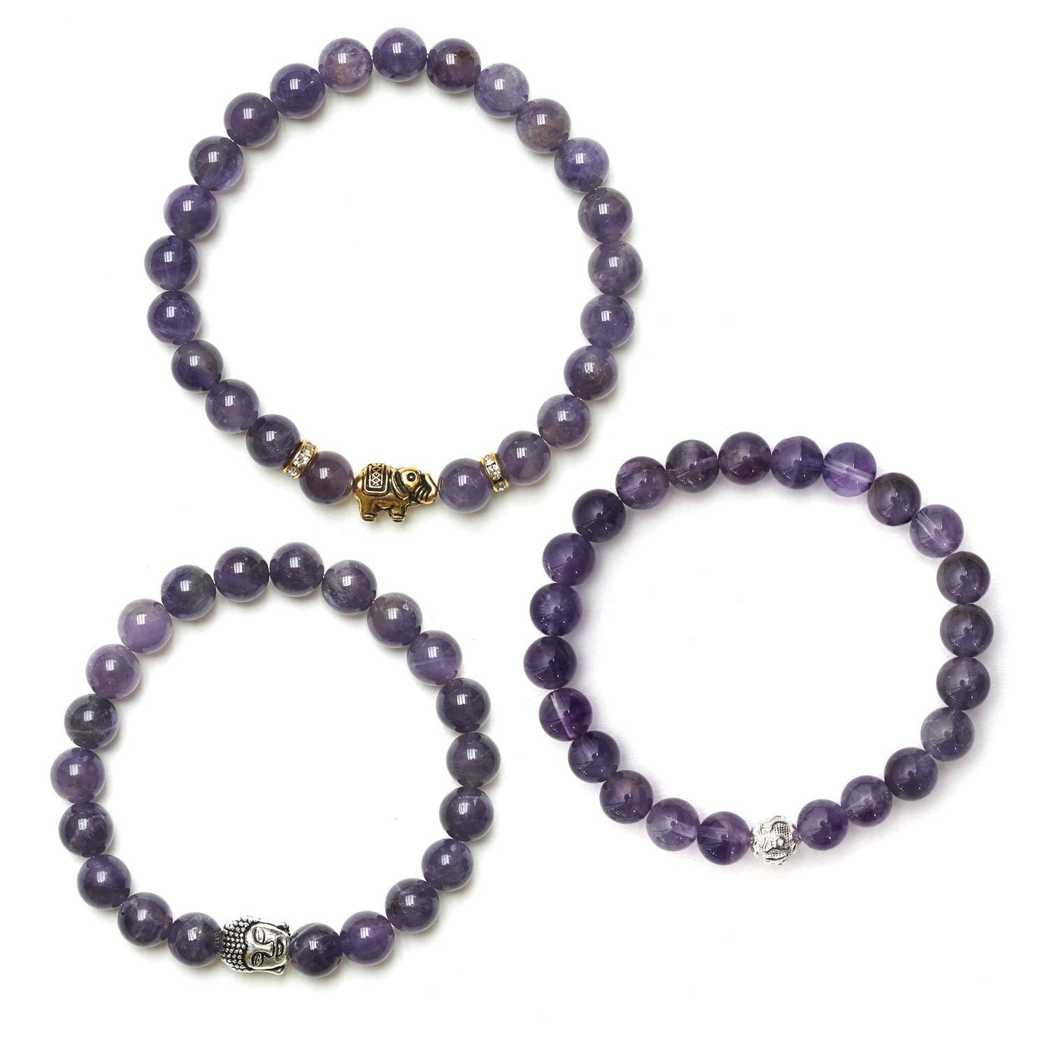 BERGERLIN 925 Naturstein Armband - Naturstein geprüft in Deutschland, mit 925 Sterling Silberperle, Naturstein Perlen und Echtheitszertifikat - für Damen und Herren
