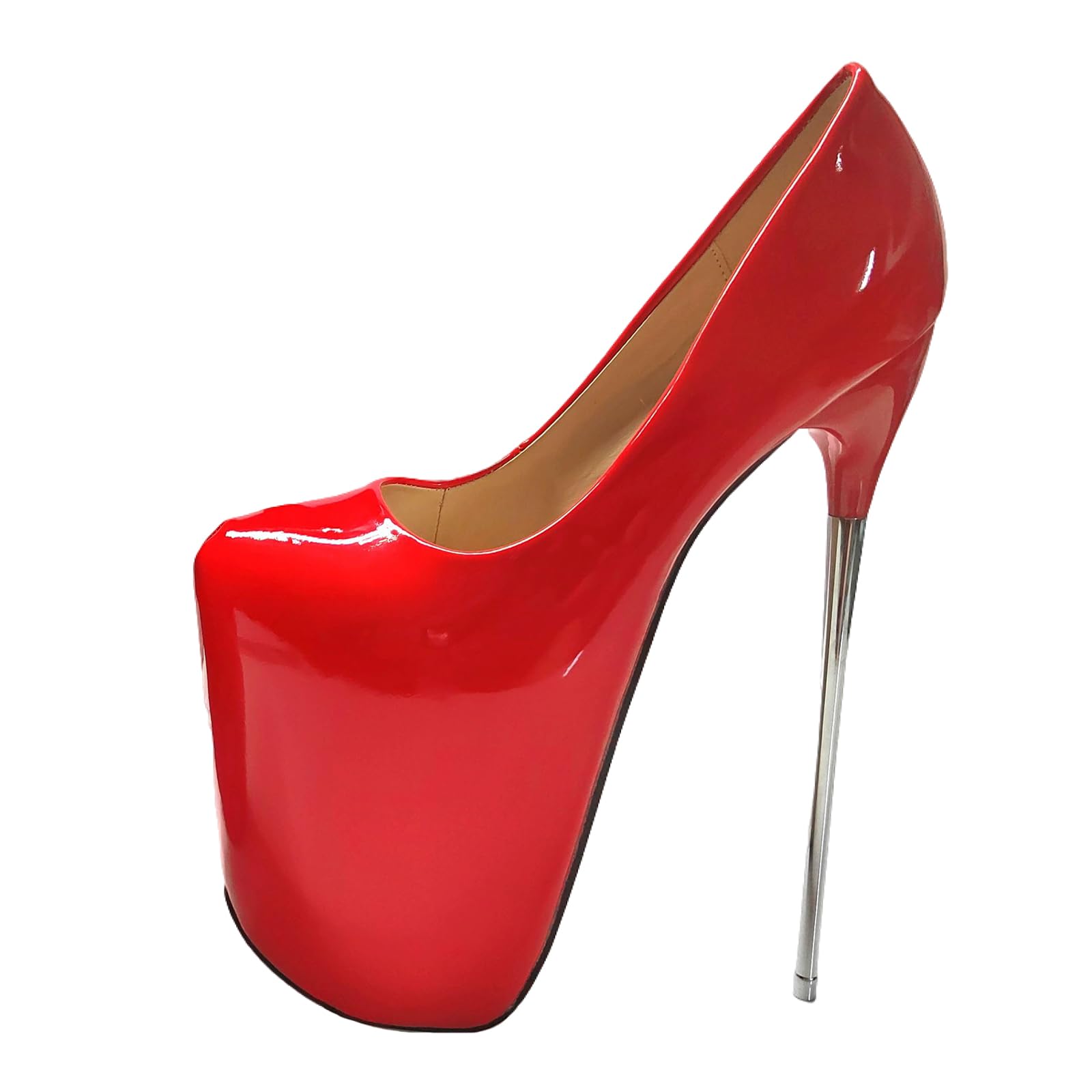 Sandales à Talons Aiguilles et Plateformes en métal pour Femmes, Bout fermé, 19 cm, Talons Hauts