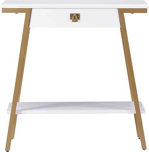 Miniatura 57 de Leick Home 214338 Empiria Mesa consola de madera con marco de metal para sala de estar, entrada, dormitorio, gris Negro lavado,Gris,Mission