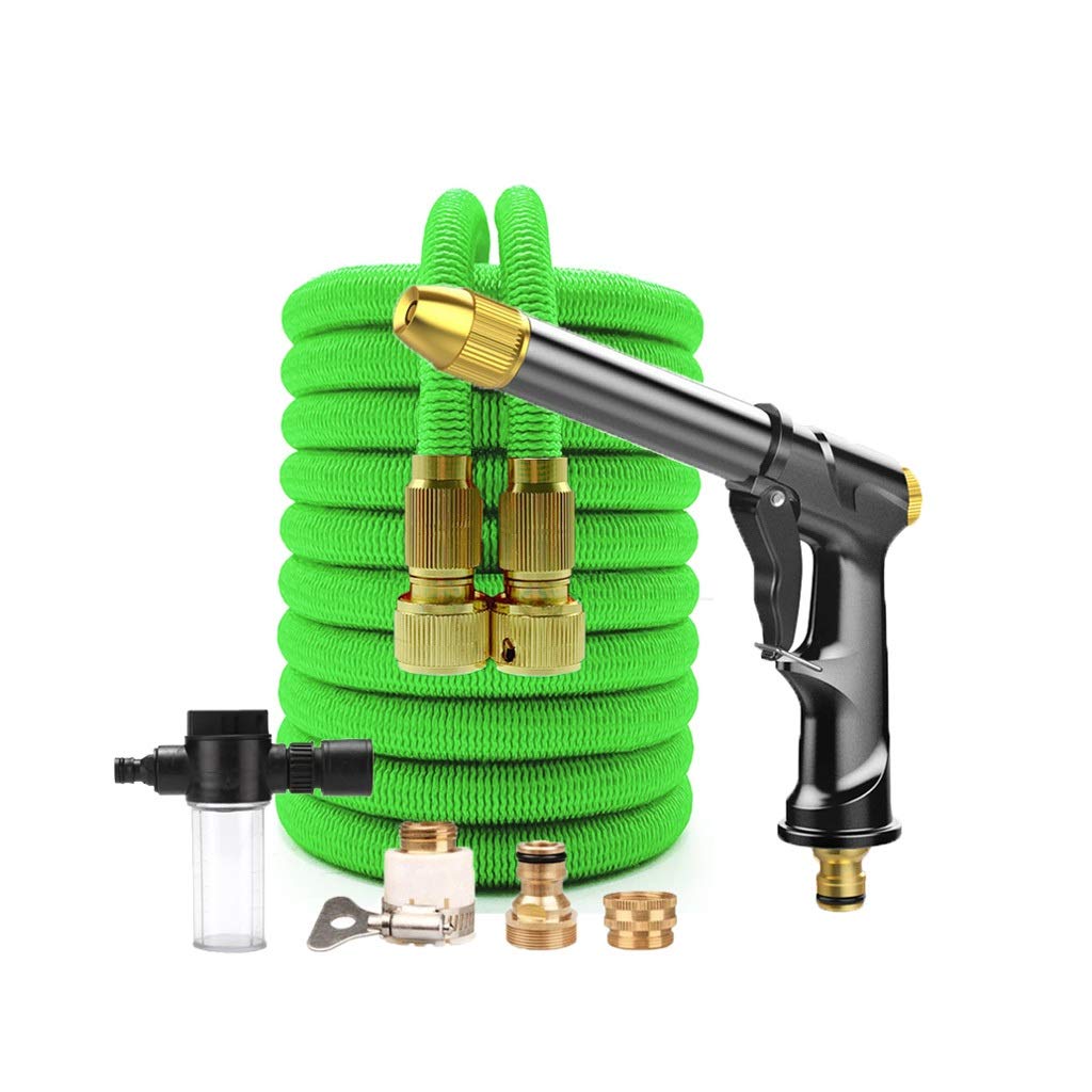 EDDGE Nueva Manguera mágica Flexible Extensible for riego, tubería de jardín con Pistola de Agua pulverizada, Herramientas de Limpieza de Lavado de Coches de Alta presión (Color : A, Size : 50FT)