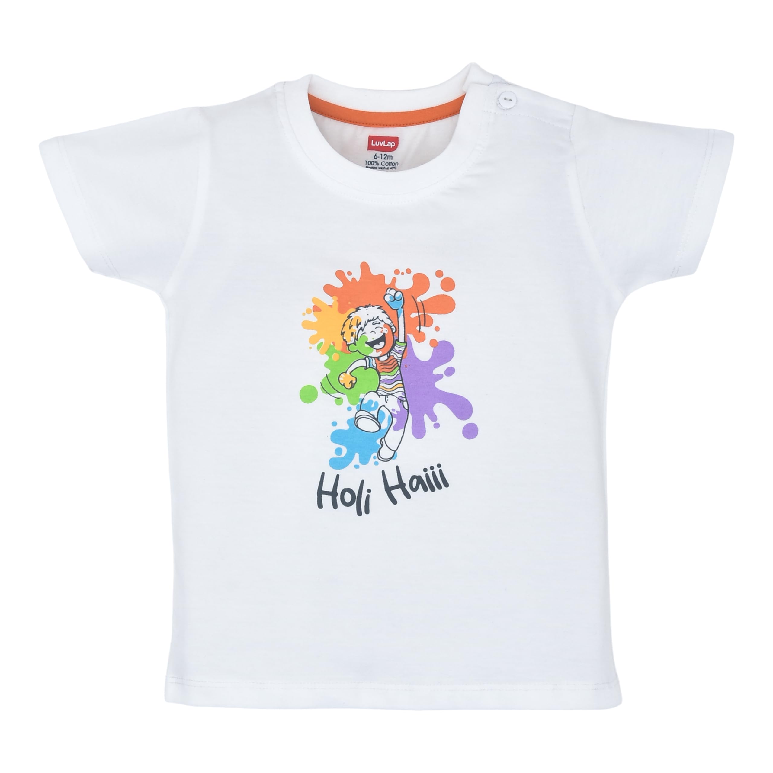 Baby Boys Holi Half Sleeves Boys T-Shirts 100% Cotton Pack of 1