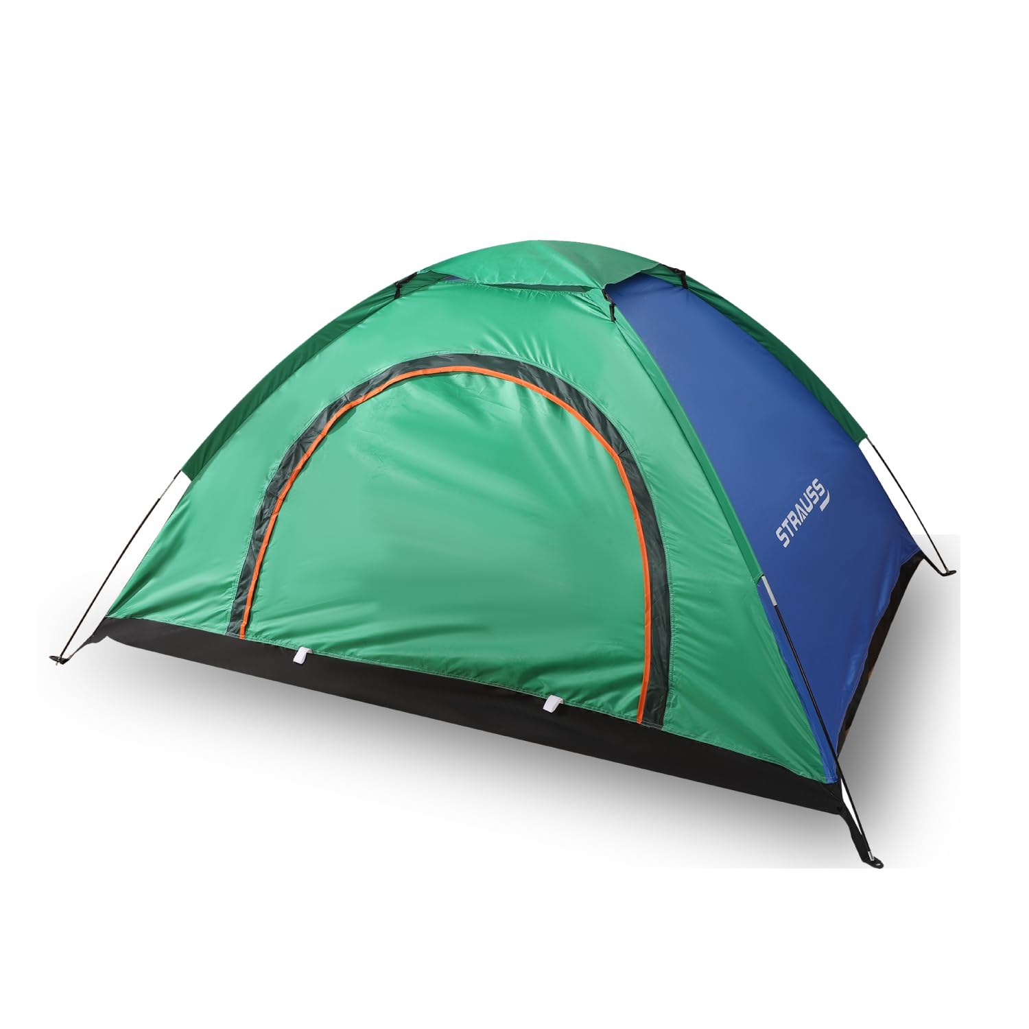 STRAUSS Portable Tent for Camping | Ideal for 2 Persons | Added Top Layer for Protection | Easy Setup for Picnic, Travel, Hiking, Trekking, Outdoor Camping | Waterproof Tent (Blue/Green)
