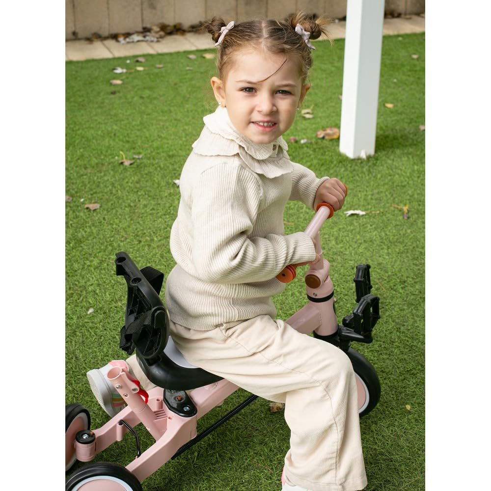 Interbaby - Triciclo "Norby" e Bici Evolutiva 5 in 1 con Capottina - 1-5 Anni