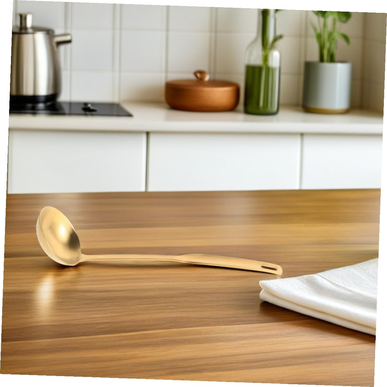 Gold Stainless Steel Soup Ladles 2 Piece Thickened Hotpot Serving Spoons