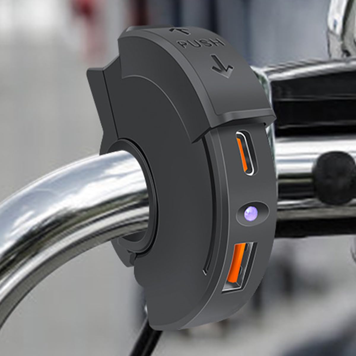 Sarini Caricabatterie per Moto 48W QC3.0 USB A e PD Tipo C Presa di Ricarica Rapida Doppia Impermeabile per Moto 12V 24V 1 pz