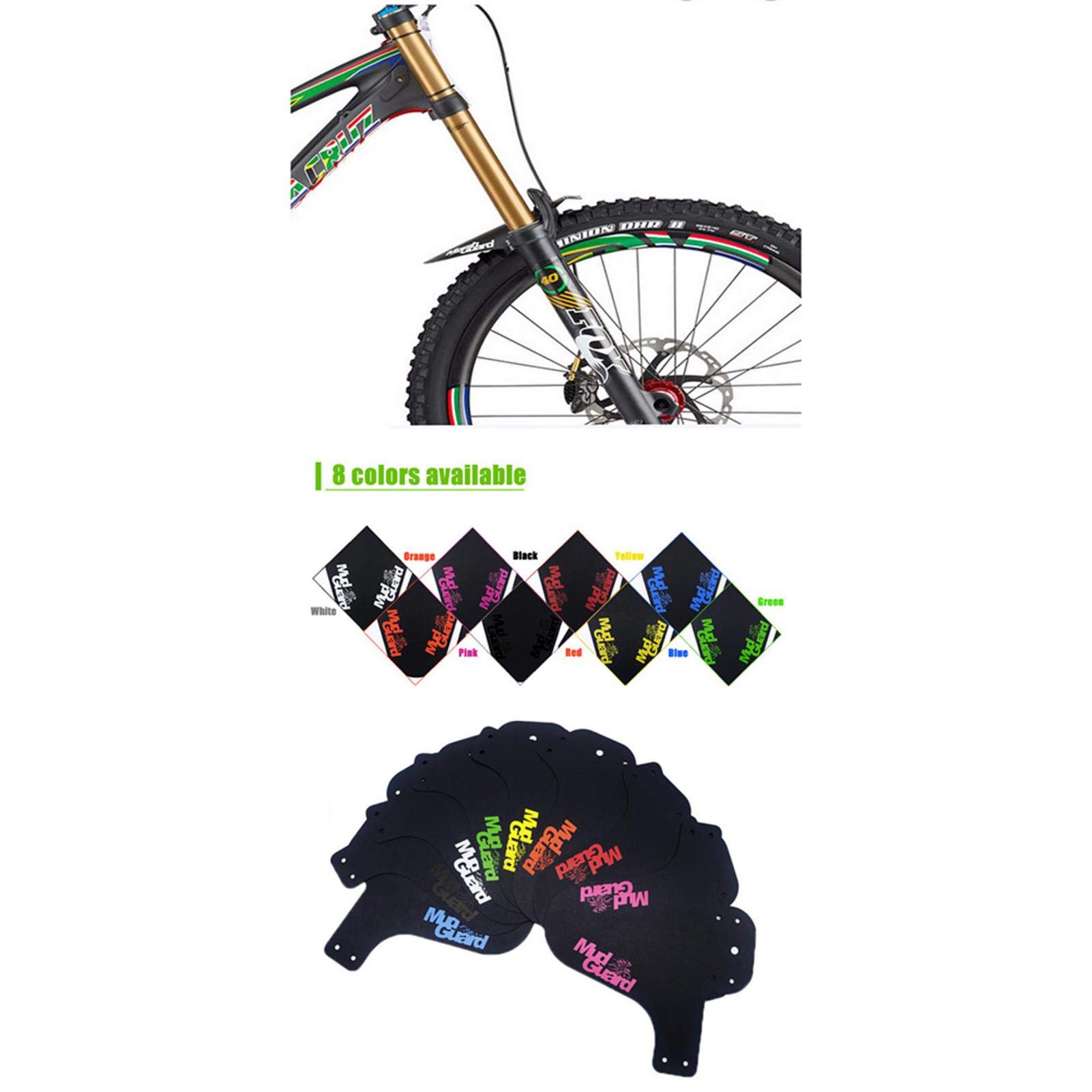 N/Z - Parafanghi da downhill per mountain bike, regolabile, anteriore  posteriore, parafanghi con fascetta, accessori per MTB Mud Guard :  Amazon.it: Sport e tempo libero