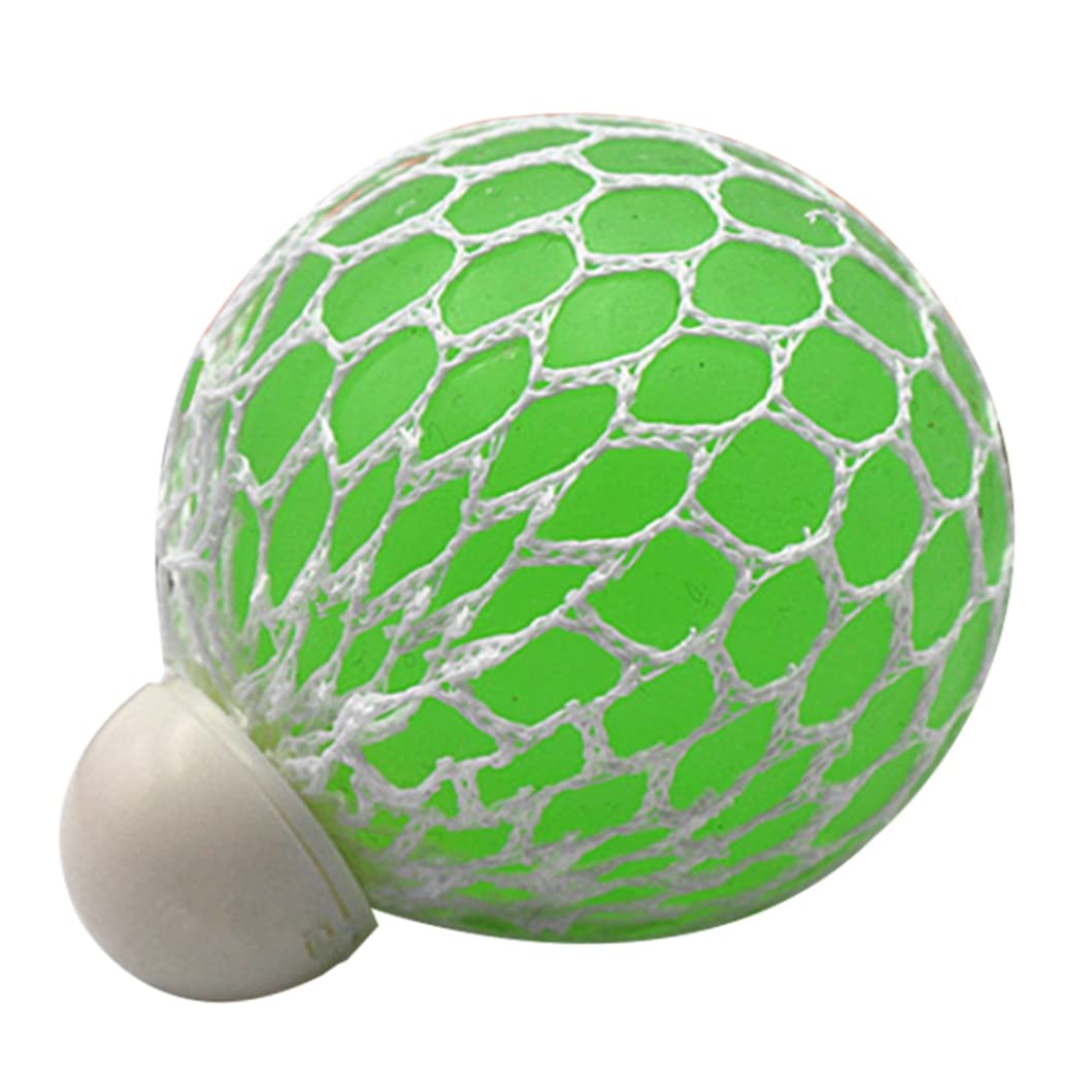 Suxdlan Fidget Mesh Sensory Grape Balls Squeeze Toy for Adults Pressure Relief Light Green