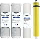 IPW Industries Compatible Watts Replacement Water Filters for WP-4V Reverse Osmosis System w/ 36 GPD Membrane 560016