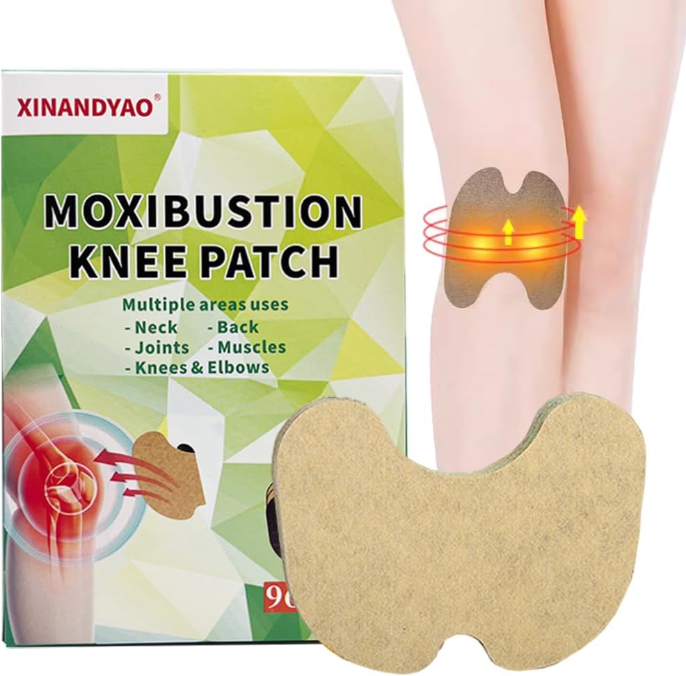 96pcs Moxibustion Heat Patches Neck Shoulder Back Waist Hand Feet Joint Mugwort Self-Heating Traditional Therapy for Moxa Relaxation & Warmth 5.3X3.9inch