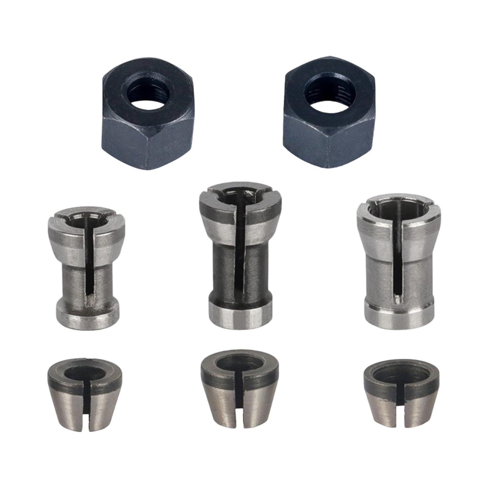 Fromceo 8 Piece Set Of Trimm Engineered Collet Chucks For Accurate Woodworking On Routers And Engraving Machines Minimizing Error In Carving Tasks Fast Change Nut Chucks