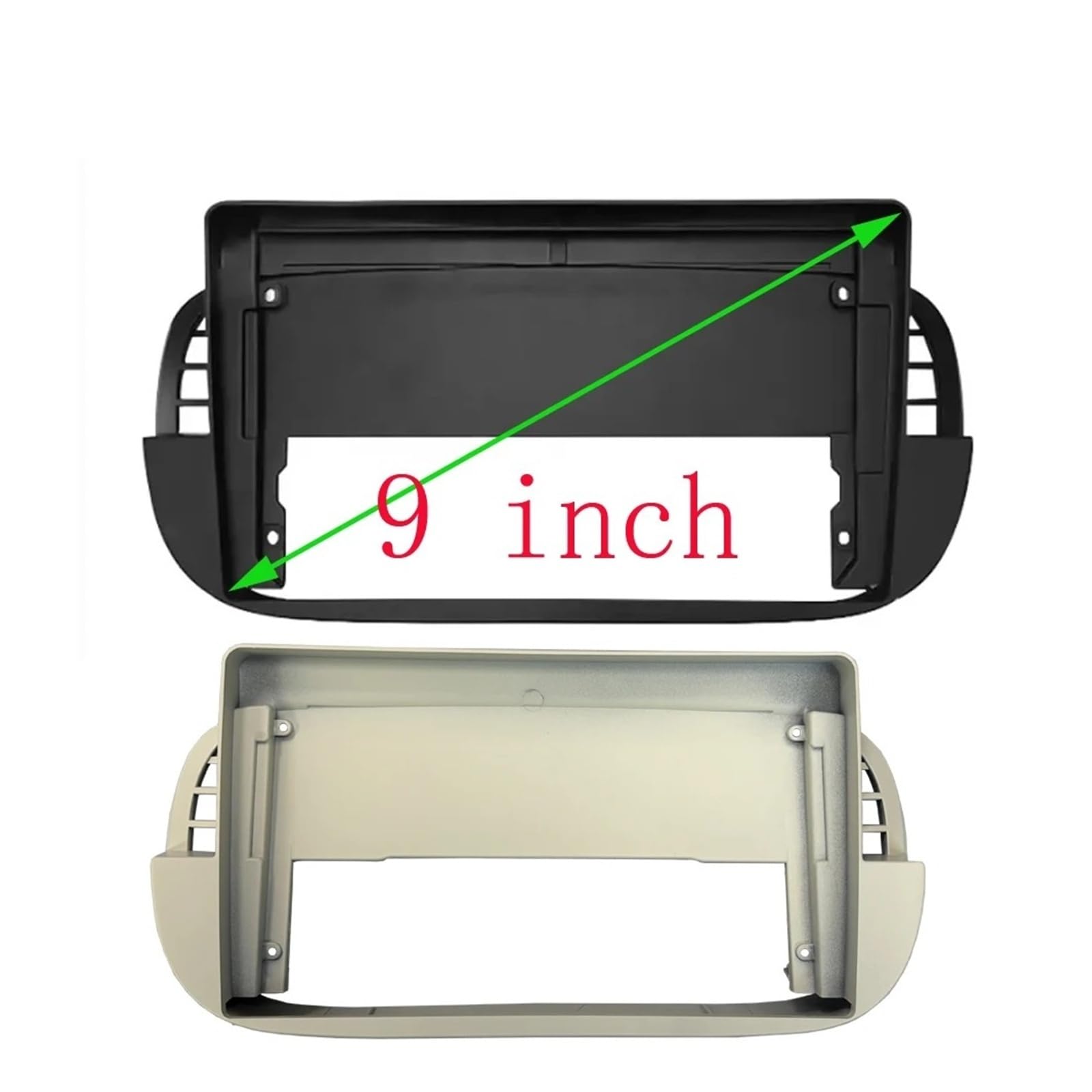 Mascherina Autoradio Cornice Stereo Autoradio Fasce Telaio 9 Pollici 1DIN Stereo Pannello Cablaggio Cavo Alimentazione Adattatore Decoder Canbus per Fiat 500 312/FF 2010-2015