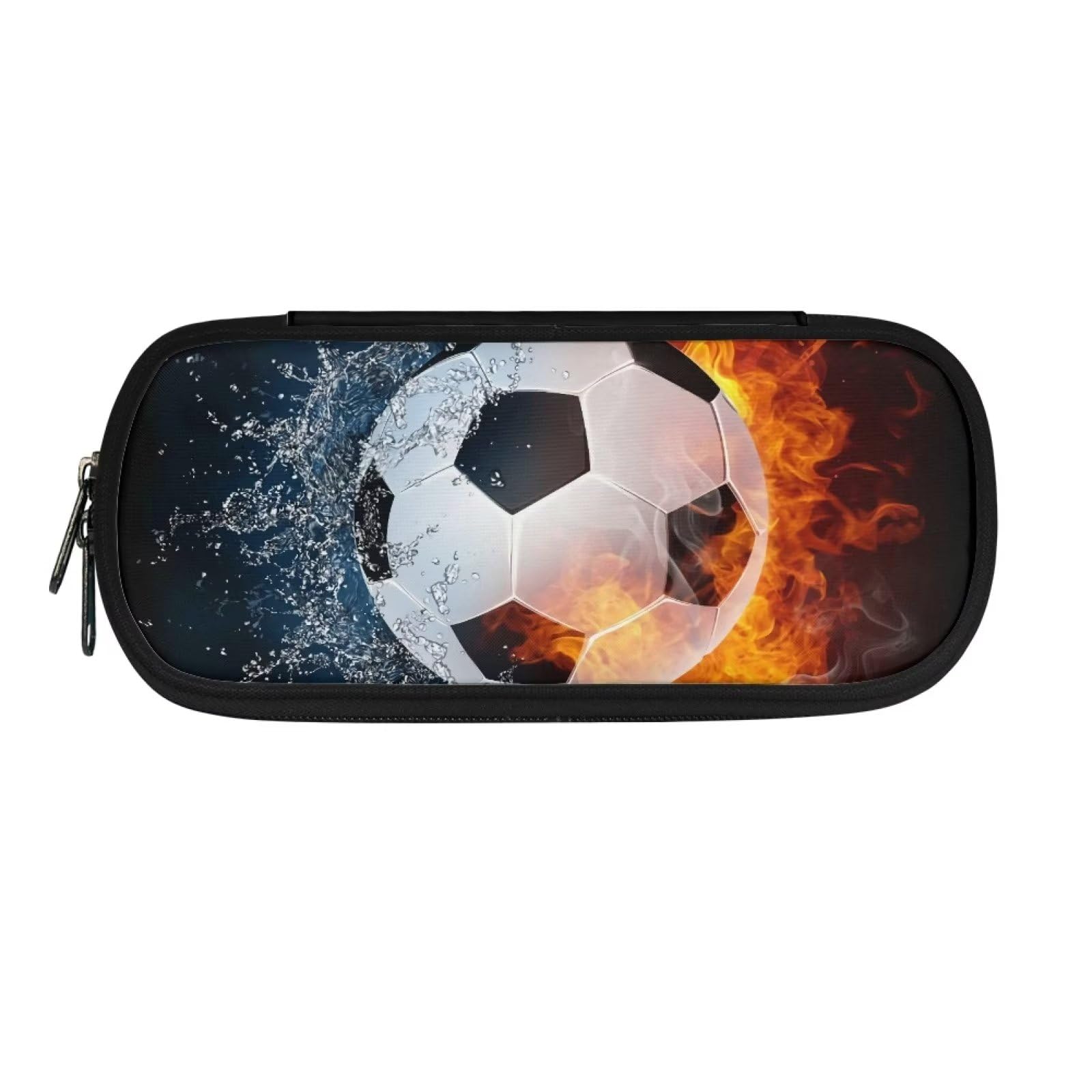 Belidome Soccer Fire Water Kids Pencil Case Pen Boxes Pouch for Elementary Preschool