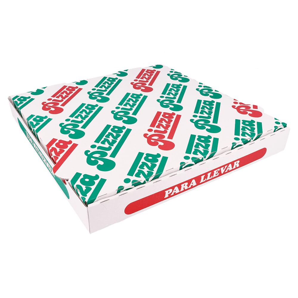Garcia de Pou 100 pezzi - Scatole per pizza 'Thepack' 330 G/M2 29 x 29 x 3,8 cm bianco cartone ondulato microcanale