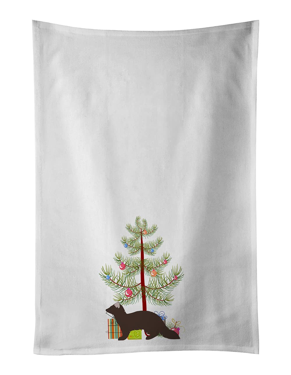 Caroline's Treasures Sable Marten - Set di 2 strofinacci da cucina natalizi, colore: Bianco