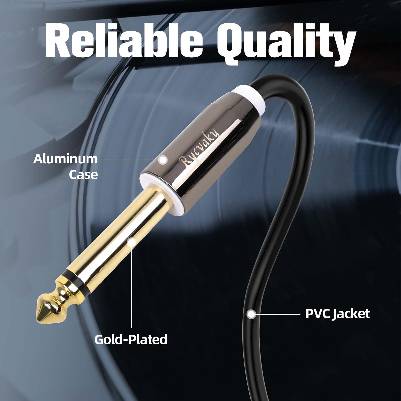 Cavo audio stereo da 6,35 mm a doppio maschio da 6,35 mm, TRS da 6,35 mm a 2 x 6,35 mm TS Mono Breakout, cavo di interconnessione splitter a Y codificato a colori per registrazione, mixer