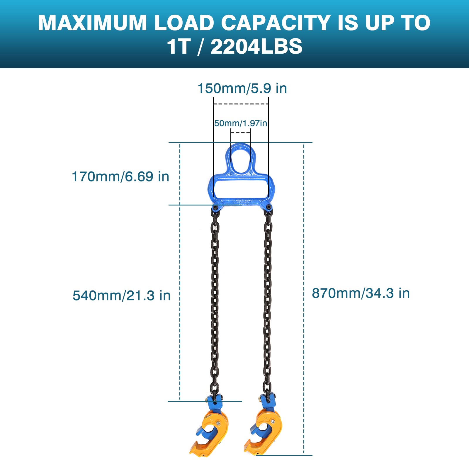 IRONWALLS 1-Ton Chain Drum Lifter - Barrel Lift -2