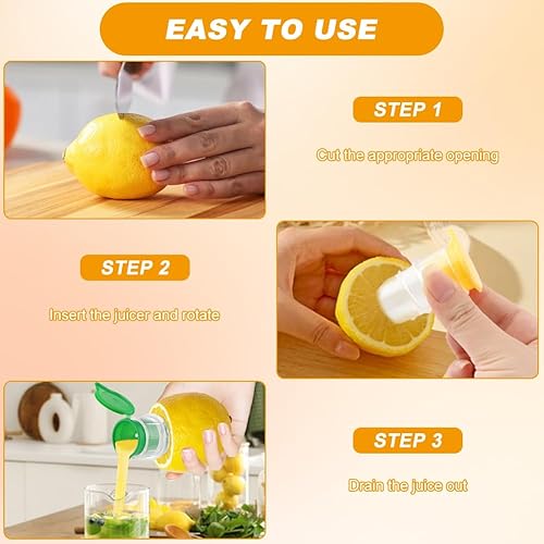 Miniatura 4 de Exprimidor de limón, exprimidor de lima, exprimidor de cítricos con tapa de rosca, exprimidor manual con filtro integrado, exprimidor manual de