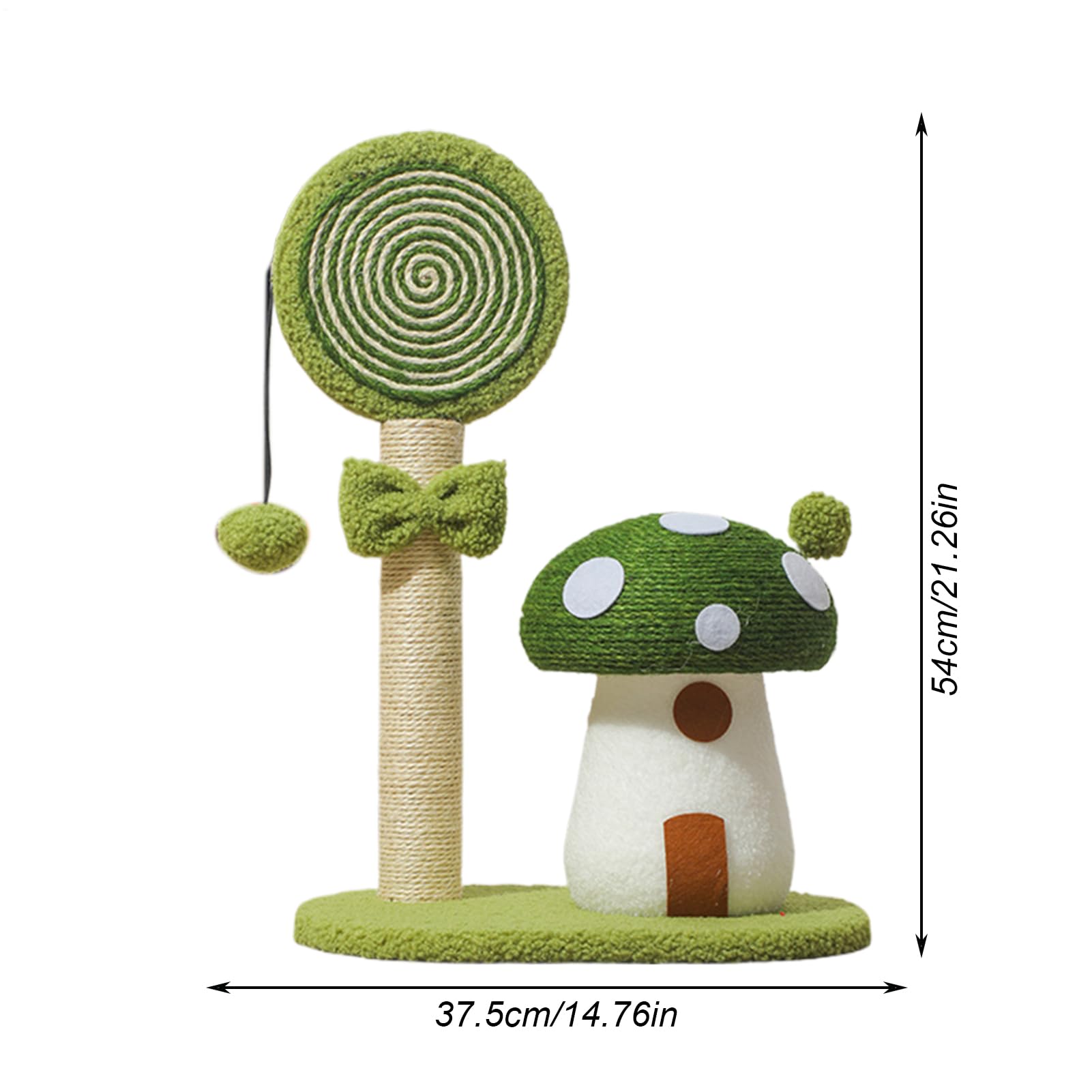 Albero torre da gatti Tiragraffi in sisal a fungo, , accogliente | Centro Attività Torre Grattatoio Gatti per Casa Dormitorio Appartamento Piccoli Spazi e Area Giochi