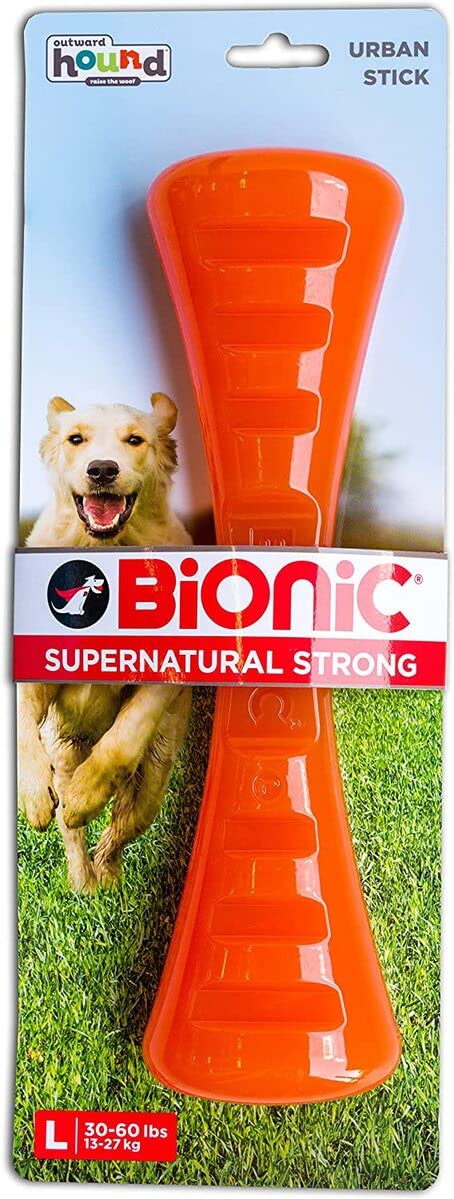 Bionic Stick Orange Durable Dog Treat Toy Large