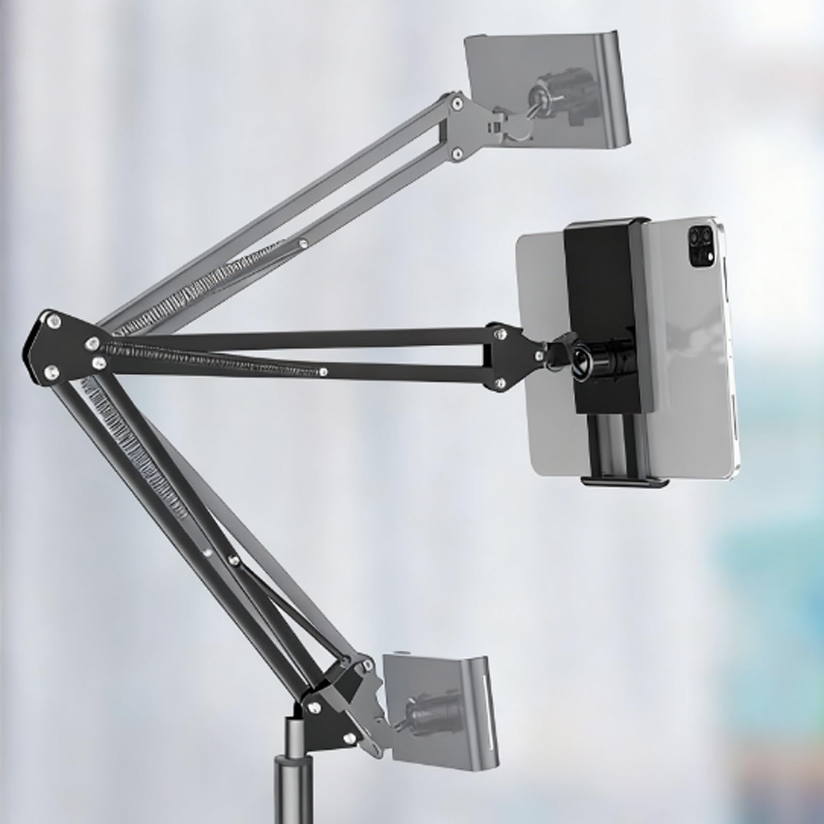 Soporte móvil para Tablet con Ruedas bloqueables Altura Ajustable Soporte Universal de Suelo con Ruedas para Tablets de 3.5 a 10.6 Pulgadas,Soporte portátil para Tablet(with casters and Storage Tray)