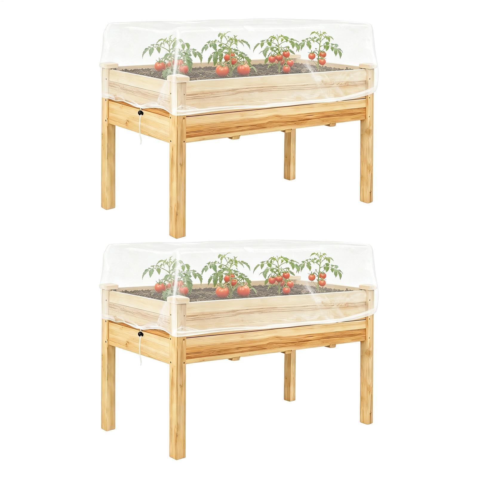 Garden Bed Cover - Pack of 2 UV-Resistant and Windproof, 90 x 50 cm | Garden Raised Bed Net Cover, for Crop Plants, Tomatoes, Strawberries, Orchards, Flowers, Indoor and Outdoor Use