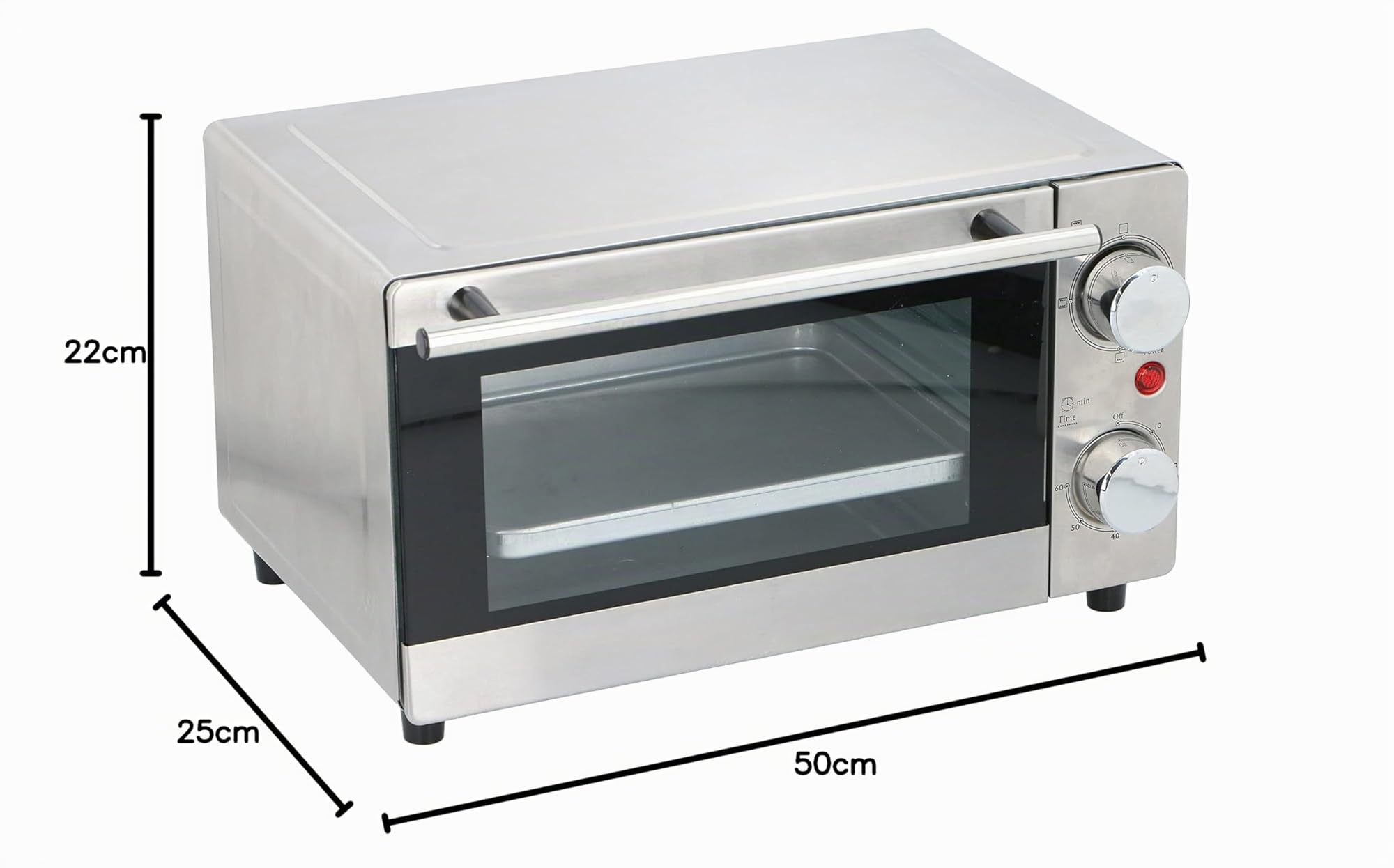 All Ride Forno Piccolo Elettrico per Camion 24v - Mini Forno Portatile 300 Watt, 9 Litri, Acciaio Inossidabile