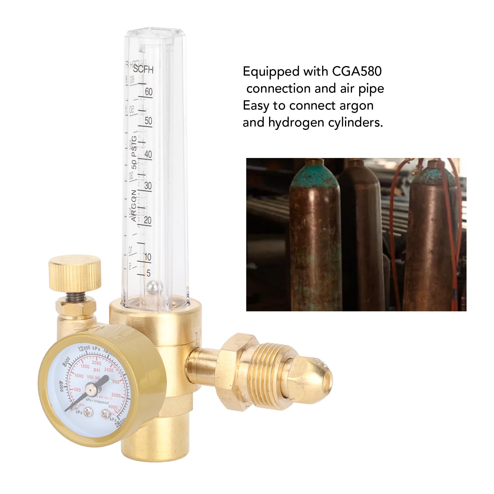 Keenso High Accuracy Argon Regulator with Flow Meter for Industrial Welding