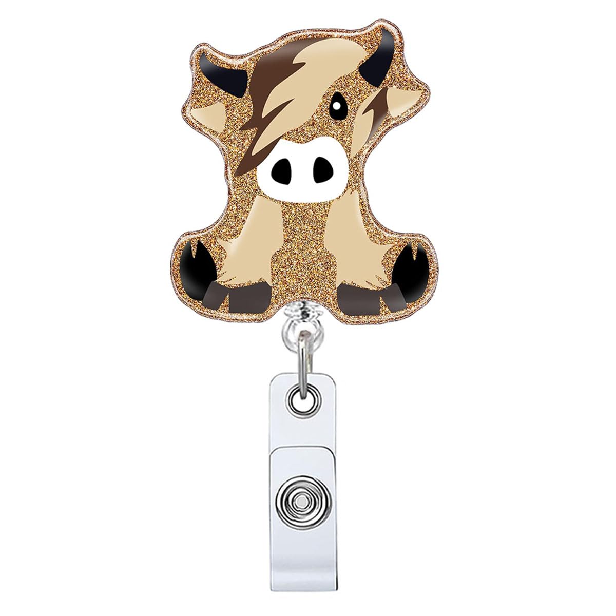 Badge Reel Holder Retractable for Nurse Nursing Name Tag Card Funny Cow Badge Holder Alligator Clip for Medical