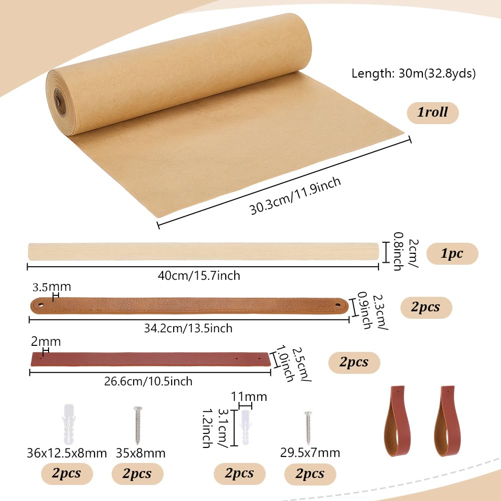 PH PandaHall 30mx30cm Support de Rouleau de Papier Kraft Marron Distributeur Mural Créatif