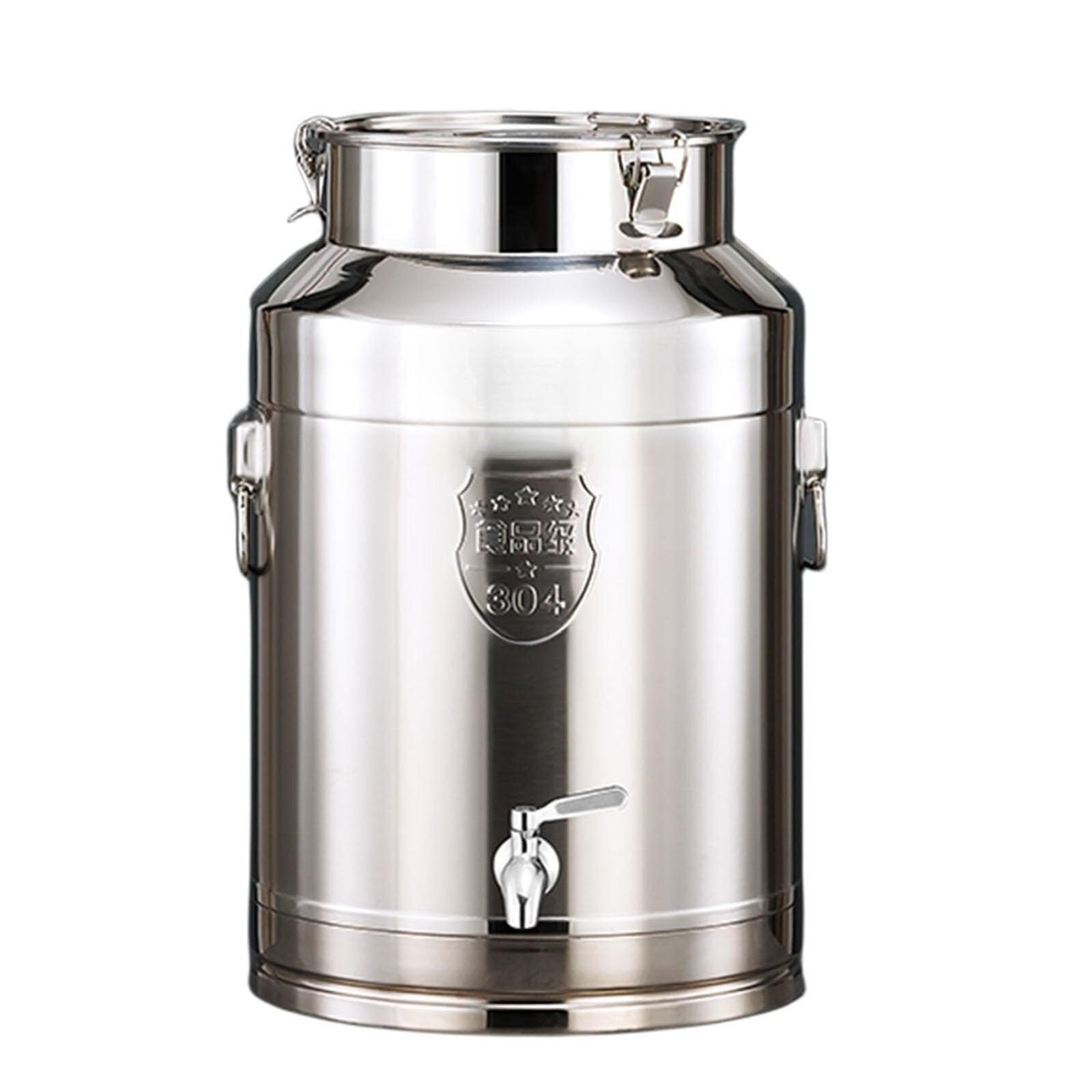 AYCDL 304 Stainless Steel Milk Can with Faucet, Bucket with Locking Sealed Lid, Airtight Food Storage Container for Home, Farm, Commercial Kitchen,16.9Gal/64L