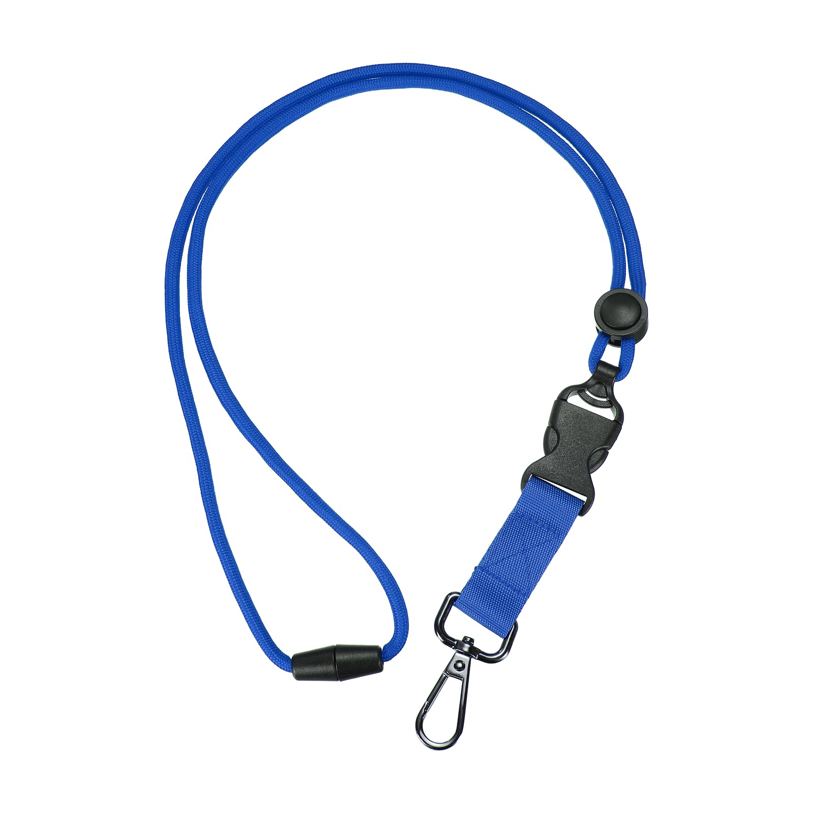 PATIKIL Breakaway Lanyard for ID Badges, Heavy Duty Neck Key Lanyard with Safety Adjustable Buckle and Metal Clip Detachable Round Cord Keychain for Card Key Badge, Blue