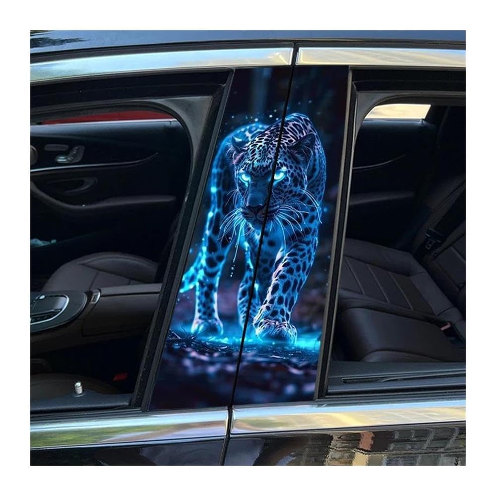 Body Parts 2pcs Animal Theme Car Vinyl Sticker Car Center B-Pillar Waterproof Sticker(B)