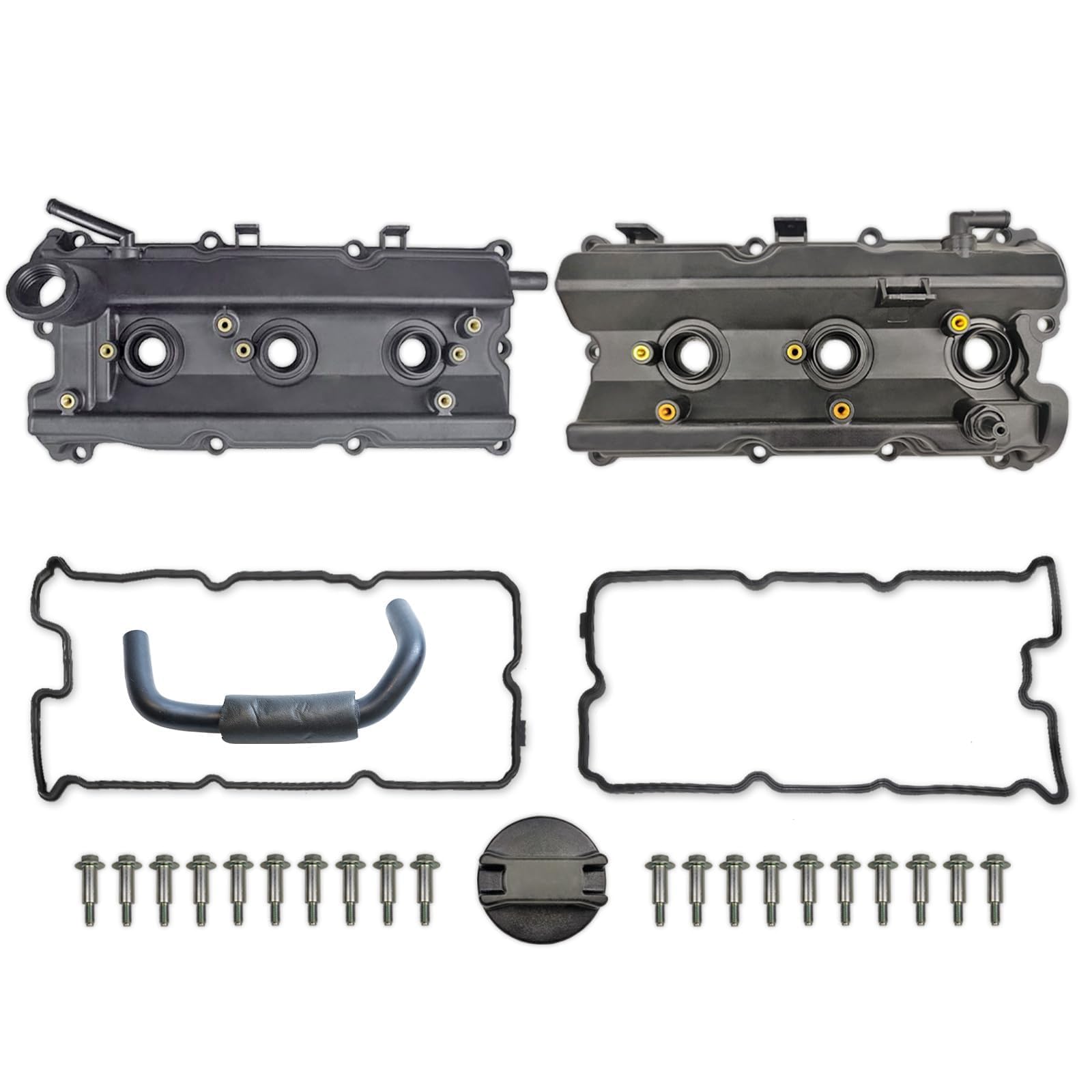 Engine Parts Valve Cover Set Compatible with Infiniti G35 FX35 M35 Nissan 350Z 2003-2008 3.5L V6 Replace 13264-AM610 036-0009 13270-8J102 13264-AM600 036-0008 13270-8J112