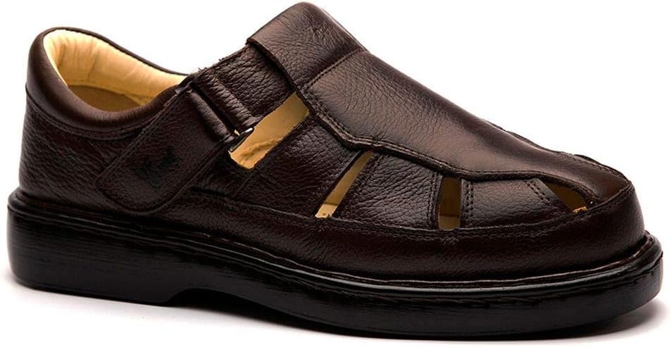 Sandália Masculina 320 em Couro Floater Café Doctor Shoes | Amazon.com.br