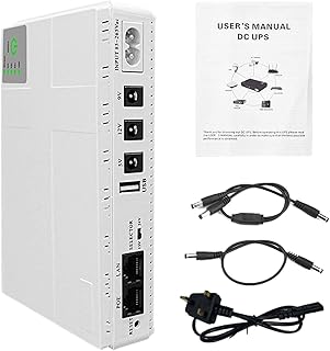 Mini UPS Backup Battery, Portable Uninterruptible Backup Battery, 10400 mA uninterruptible Power Supply DC Backup, Modem Mini Power Supply Speaker Output Battery Pack for LED, Mini UPS Router Adapter