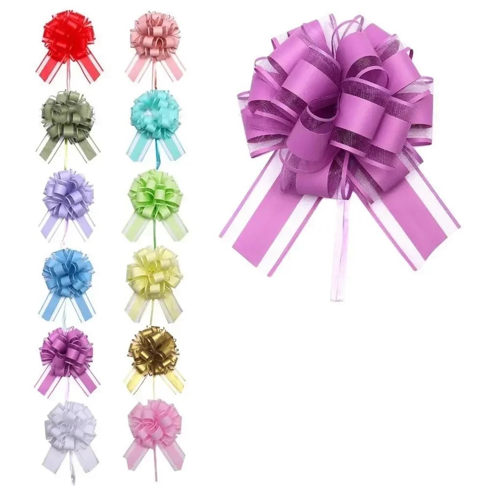 Xinglongs Bows for Gift Wrapping 20pcs Snow Yarn Pull Bow Ribbon for Cars Birthday Gift Decoration Wedding Flower(Color10)