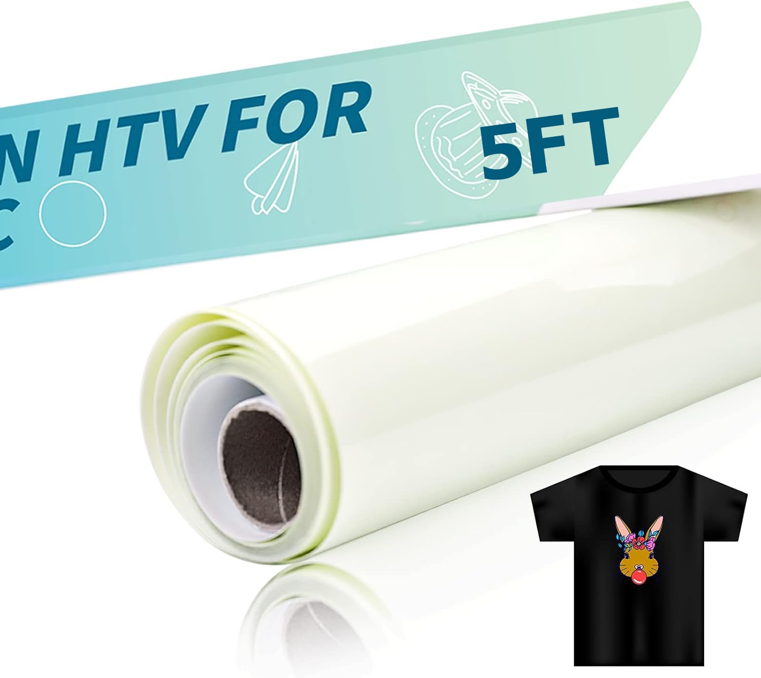 HTVRONT Sublimation HTV for Dark Fabric/Light Fabric - Glossy Sublimation Vinyl 12" X 5FT - Sublimation Blanks for Sublimation Shirts/Bag/Hat/Pillow