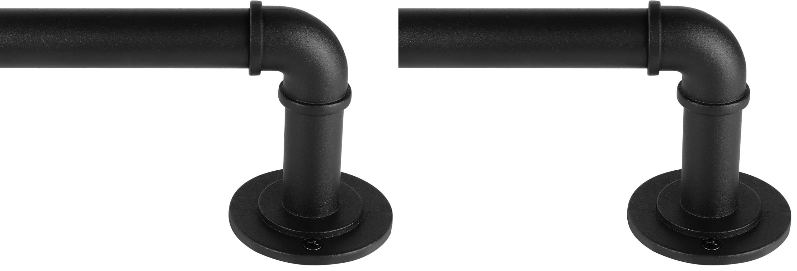 Industrial Black Curtain Rods - 33-45 Inch -6 Industrial Black Curtain Rods - 33-45 Inch -6