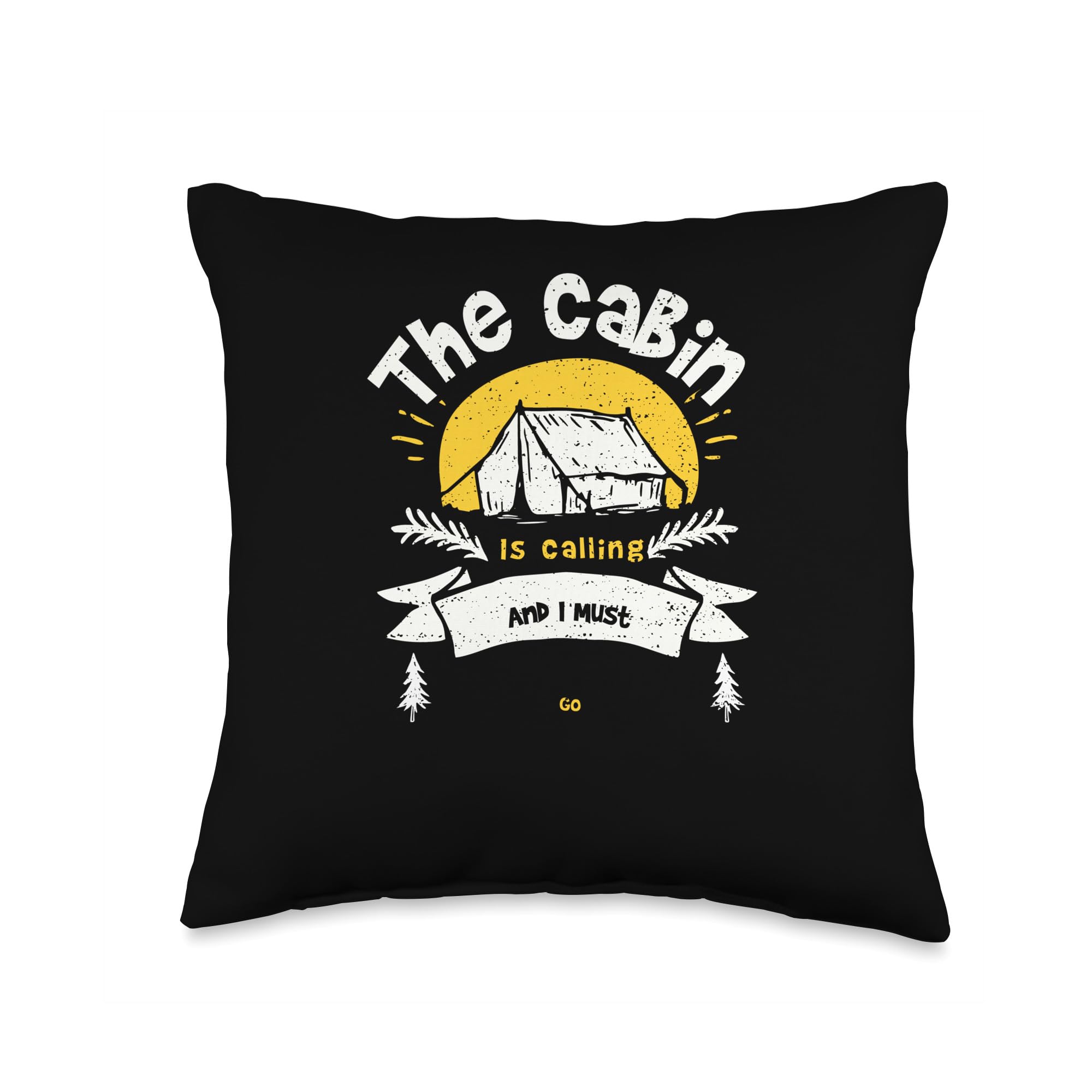 DesignsByJnk5 Camping Cabin is Calling and I Must Go-Camping Throw Pillow, 16x16, Multicolor