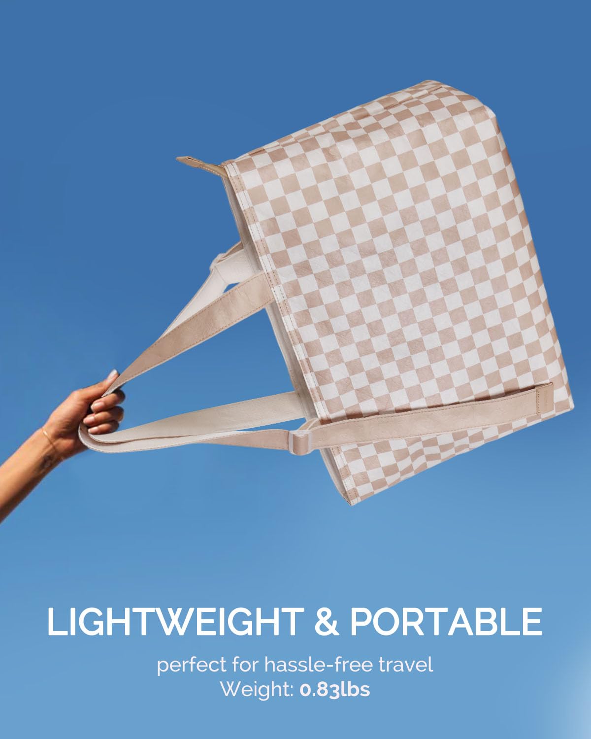HOMESPON Dupont Tyvek - Bolsa de playa grande impermeable con cremallera y bolsillo húmedo para mujer