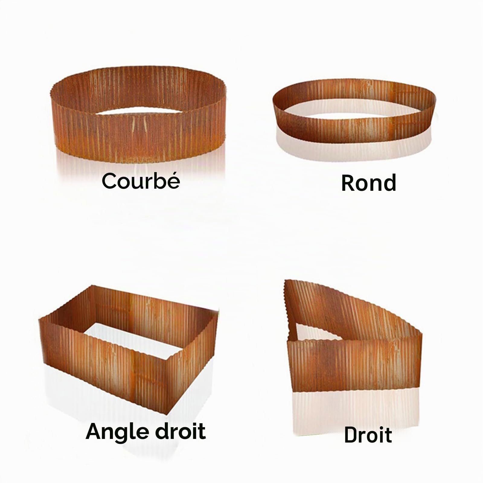 Bordure de jardin en métal ondulé, galvanisé, 30,5 cm x 6,1 m, bordure de pelouse, bordure de jardin, bordure de plantes de jardin, bordure de paysage, bordures d'arbre de fleurs à faire soi-même
