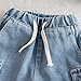 Girls Denim Pull On Shorts Plus Size Straight Leg High Rise Denim Shorty Shorts Fashion Casual (Blue #3, 18-24 Months)