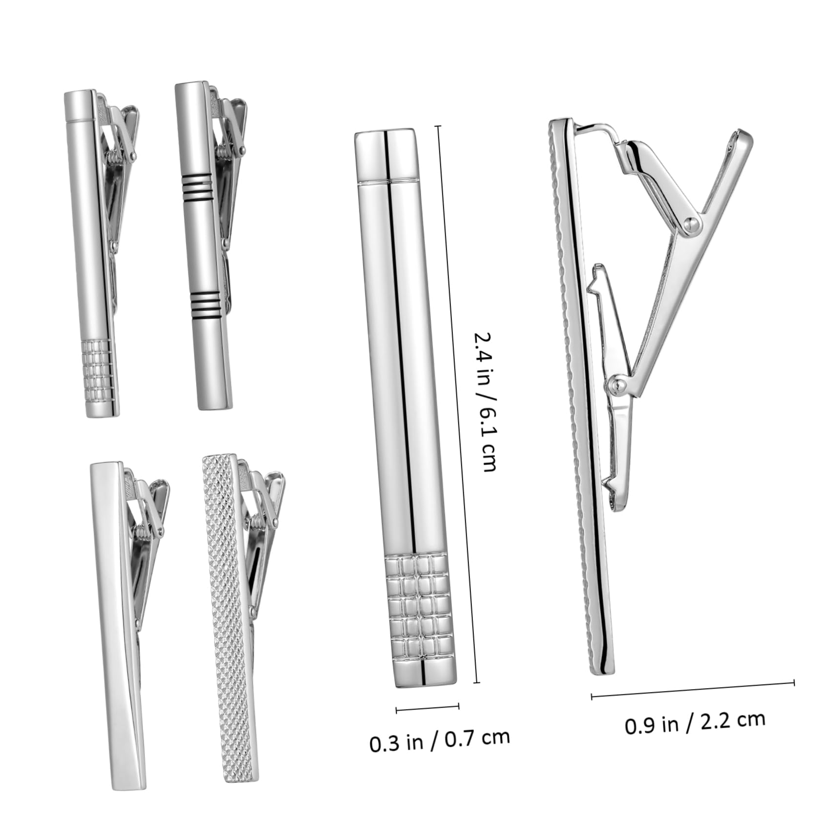 minkissy 4 Pcs Tie Clips Set for Men Minimalist Design Necktie Accessories for Business and Formal Wear Durable and User Friendly Clip Design Sleek and Compact for