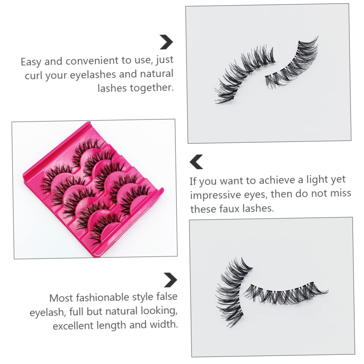 LALAFINA 60paare Pärchen Falsche Wimpern Wiederverwendbare Handgemachte Augenaufschläge Für Natürliche Und Voluminöse Wimpernlooks Für Wimpernverlängerungen Und Diy-anwendungen